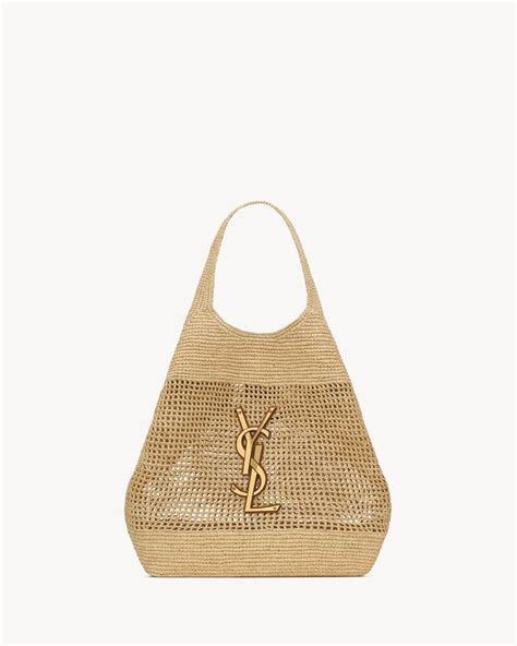 ysl icare raffia tote